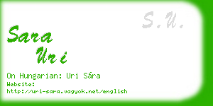 sara uri business card